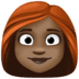 👩🏿‍🦰 woman: dark skin tone, red hair display on Facebook